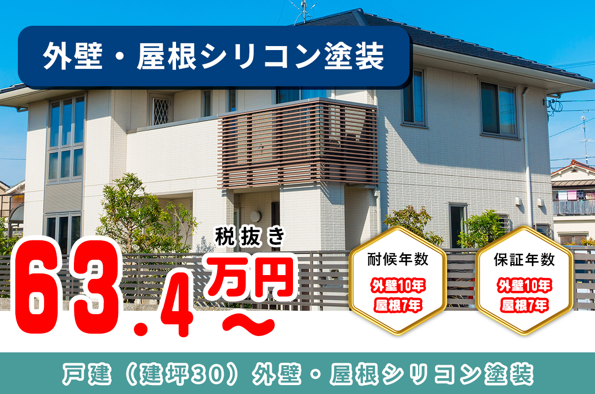 ⼾建(建坪30)外壁・屋根シリコン塗装